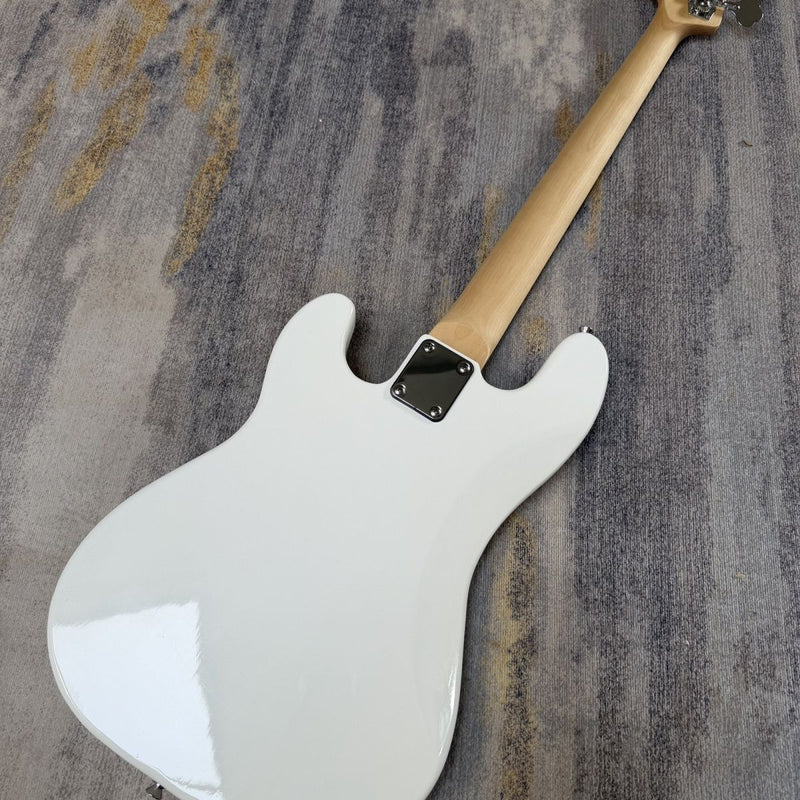 P Bass Style 4 String Electric Bass with Gloss White Finish & Paulownia Body(LRG-101)