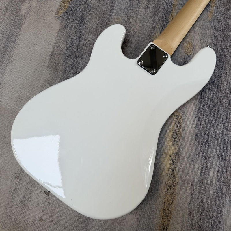 P Bass Style 4 String Electric Bass with Gloss White Finish & Paulownia Body(LRG-101)
