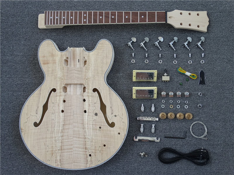 Semi Hollow Body ES-335 Style DIY Electric Guitar Kit (PES335-53F, Fast Shipping, Tariff-free)