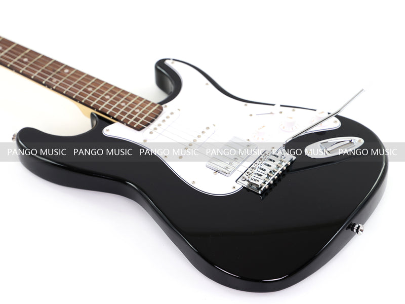 6-String ST-Style Electric Guitar with Gloss Black Finish (PHY-168F, Fast Shipping, Tariff-free)
