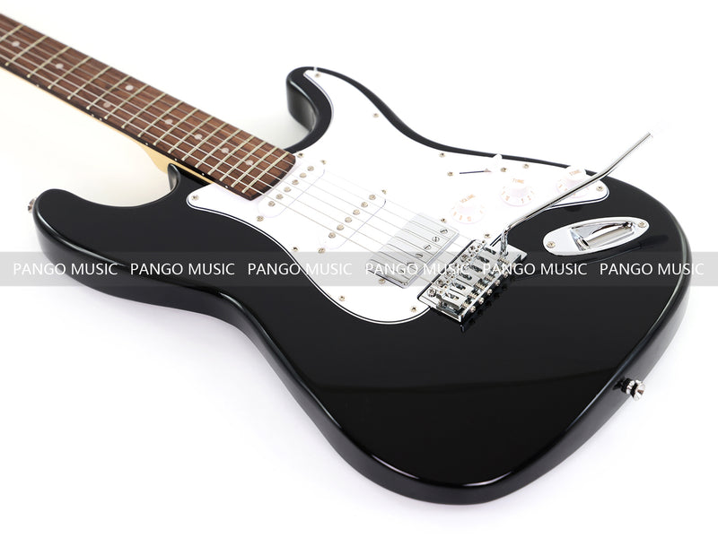 6-String ST-Style Electric Guitar with Gloss Black Finish (PHY-168F, Fast Shipping, Tariff-free)