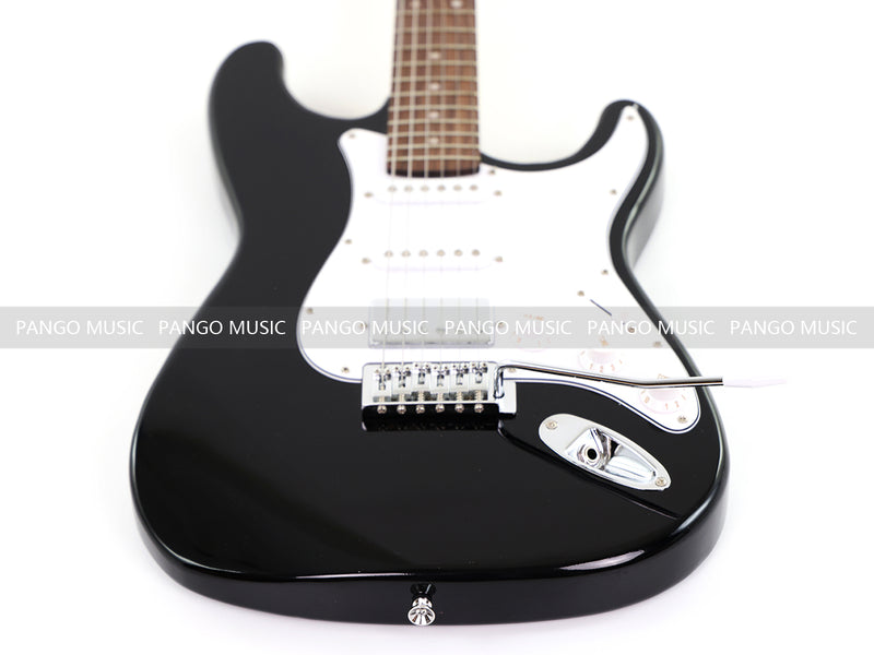 6-String ST-Style Electric Guitar with Gloss Black Finish (PHY-168F, Fast Shipping, Tariff-free)