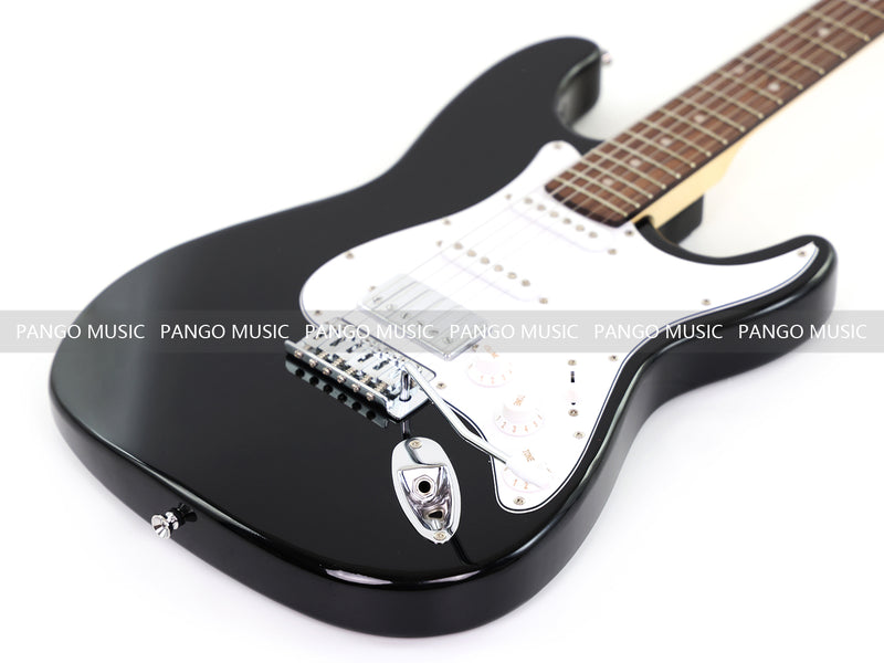 6-String ST-Style Electric Guitar with Gloss Black Finish (PHY-168F, Fast Shipping, Tariff-free)