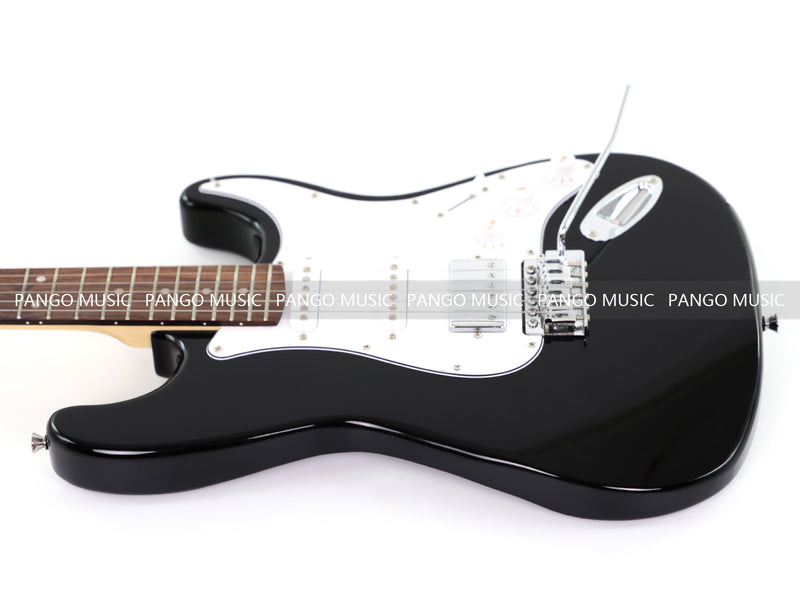 6-String ST-Style Electric Guitar with Gloss Black Finish (PHY-168F, Fast Shipping, Tariff-free)