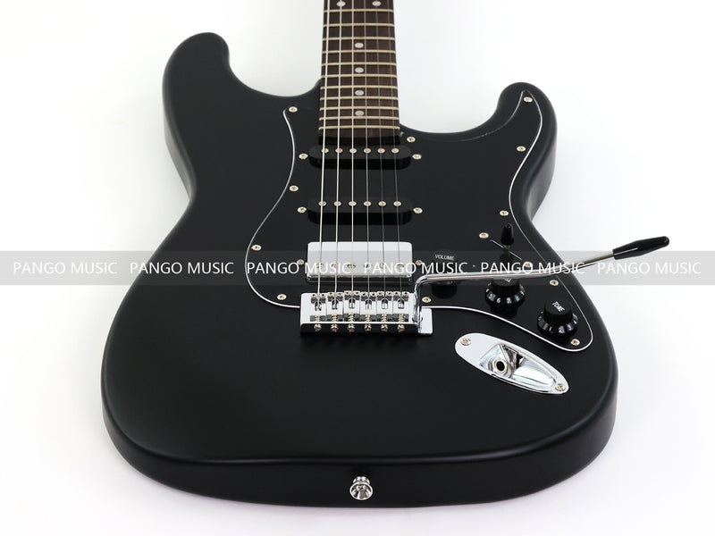 6-String ST-Style Electric Guitar with Matte Black Finish (PHY-172F, Fast Shipping, Tariff-free)