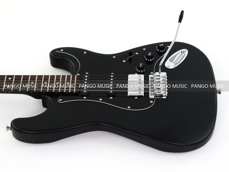 6-String ST-Style Electric Guitar with Matte Black Finish (PHY-172F, Fast Shipping, Tariff-free)