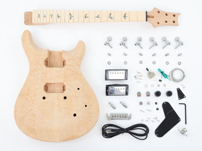 PRS Style DIY Electric Guitar Kit with Quilted Maple Top (LRF-046, Limited Edition)
