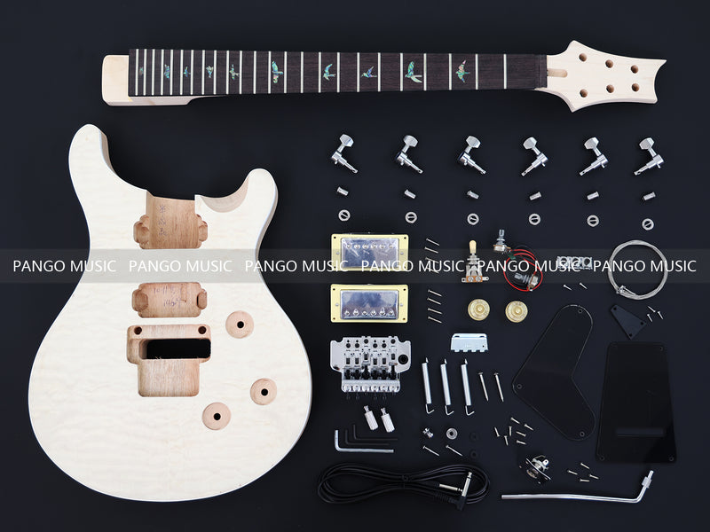PRS Style DIY Electric Guitar Kit with Quilted Maple Veneer (14619, Limited Edition)