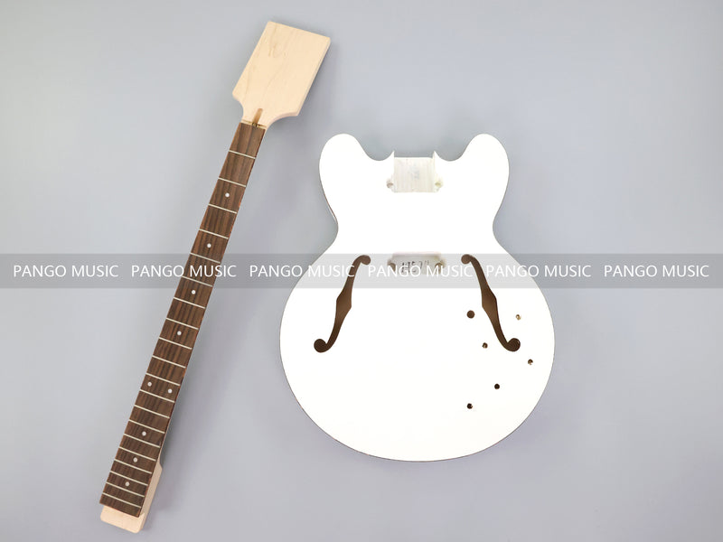 Pango Music 4 String Semi Hollow 335 Style DIY Electric Bass Guitar Kit (19574, Limited Edition)