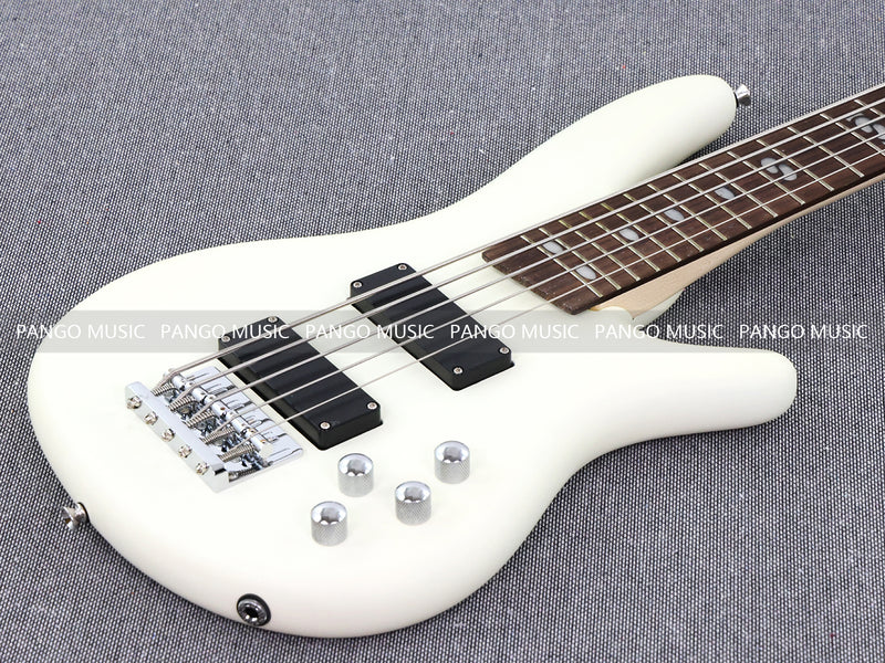Pango Music 5 String Alder Body Electric Bass Guitar with Satin Ivory Finish (LEB-451)