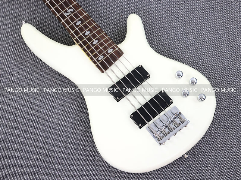 Pango Music 5 String Alder Body Electric Bass Guitar with Satin Ivory Finish (LEB-451)