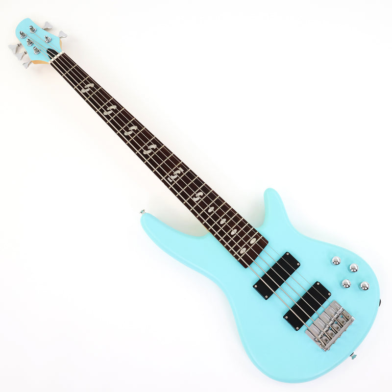 Pango Music 5 String Alder Body Electric Bass Guitar with Satin Mint Green Finish (LEB-450)