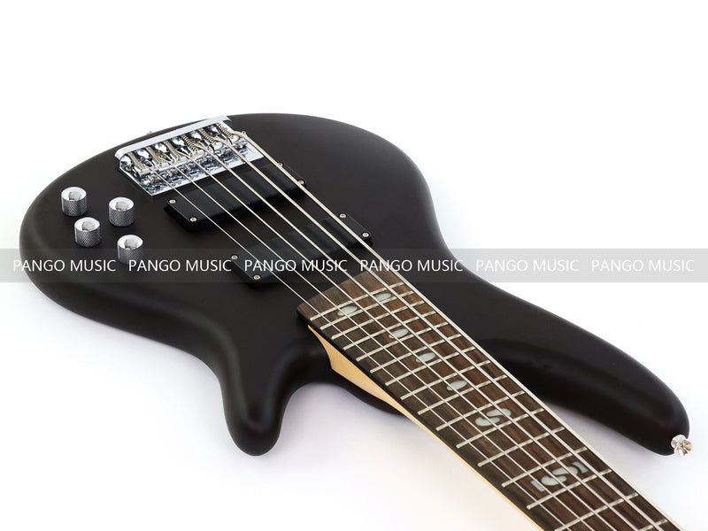 Pango Music 6 String Alder Body Electric Bass Guitar with Satin Black Finish (LEB-480)