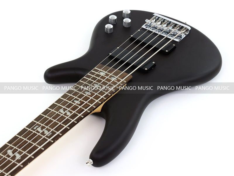 Pango Music 6 String Alder Body Electric Bass Guitar with Satin Black Finish (LEB-480)