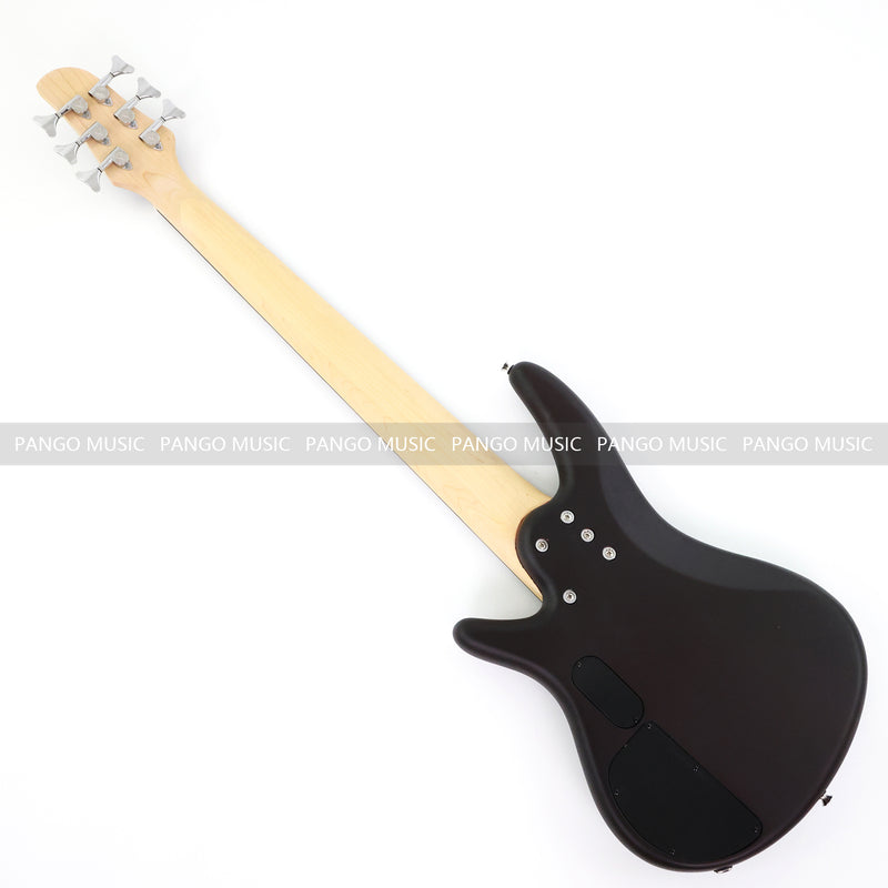Pango Music 6 String Alder Body Electric Bass Guitar with Satin Black Finish (LEB-480)