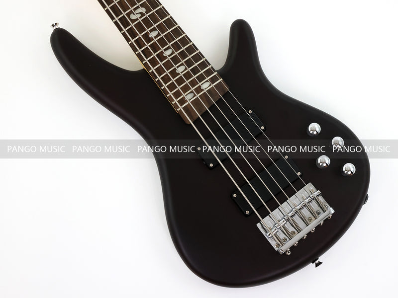 Pango Music 6 String Alder Body Electric Bass Guitar with Satin Black Finish (LEB-480)