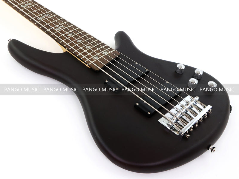Pango Music 6 String Alder Body Electric Bass Guitar with Satin Black Finish (LEB-480)