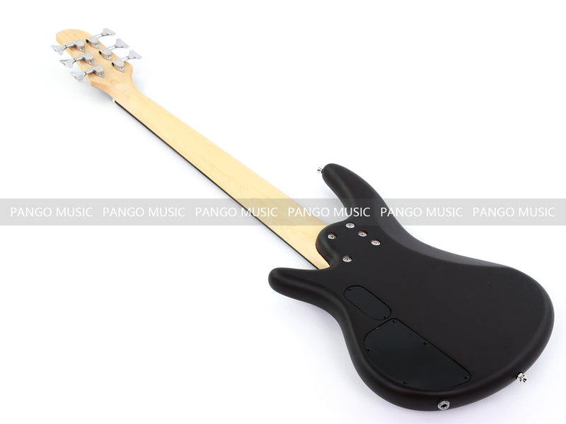 Pango Music 6 String Alder Body Electric Bass Guitar with Satin Black Finish (LEB-480)