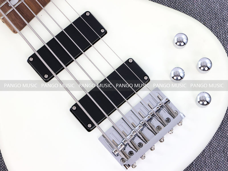 Pango Music 6 String Alder Body Electric Bass Guitar with Satin Ivory Finish (LEB-482)