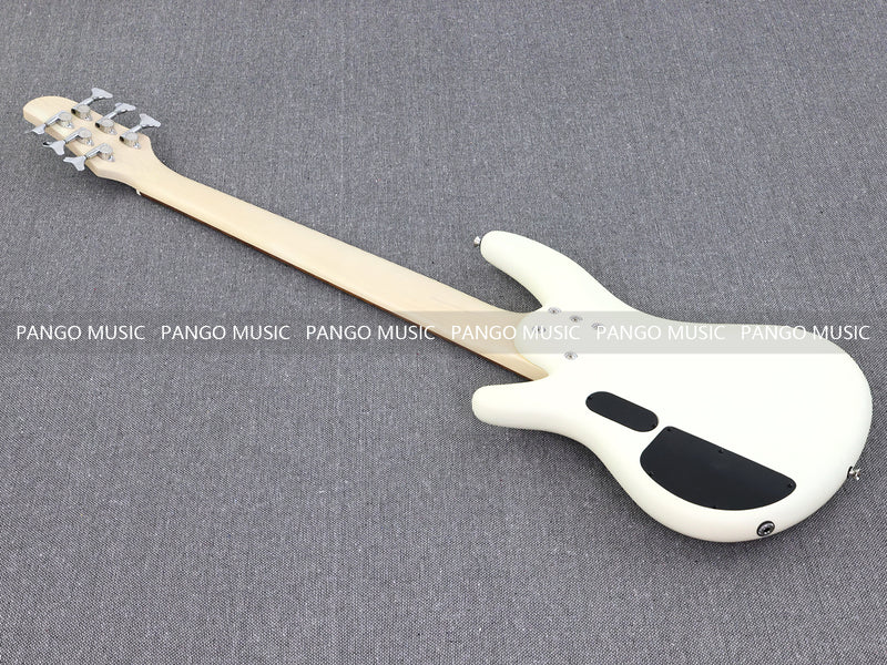 Pango Music 6 String Alder Body Electric Bass Guitar with Satin Ivory Finish (LEB-482)