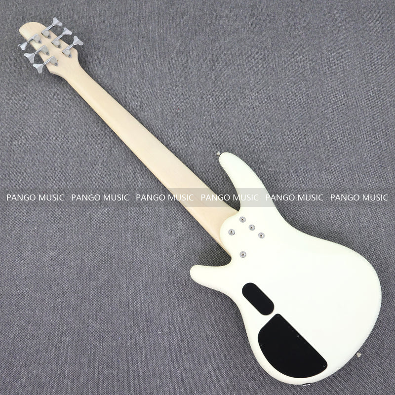 Pango Music 6 String Alder Body Electric Bass Guitar with Satin Ivory Finish (LEB-482)