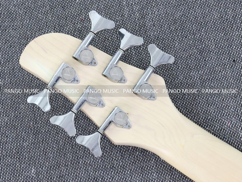 Pango Music 6 String Alder Body Electric Bass Guitar with Satin Ivory Finish (LEB-482)