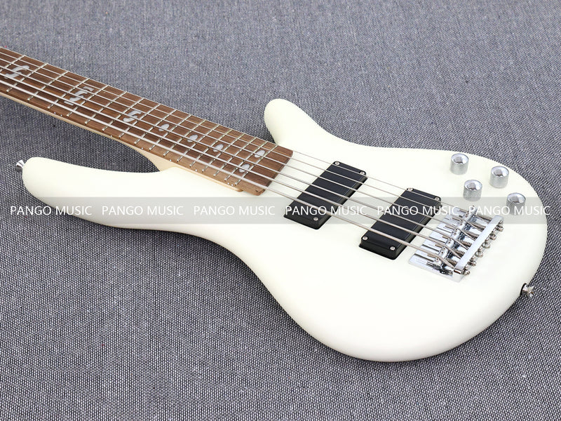 Pango Music 6 String Alder Body Electric Bass Guitar with Satin Ivory Finish (LEB-482)