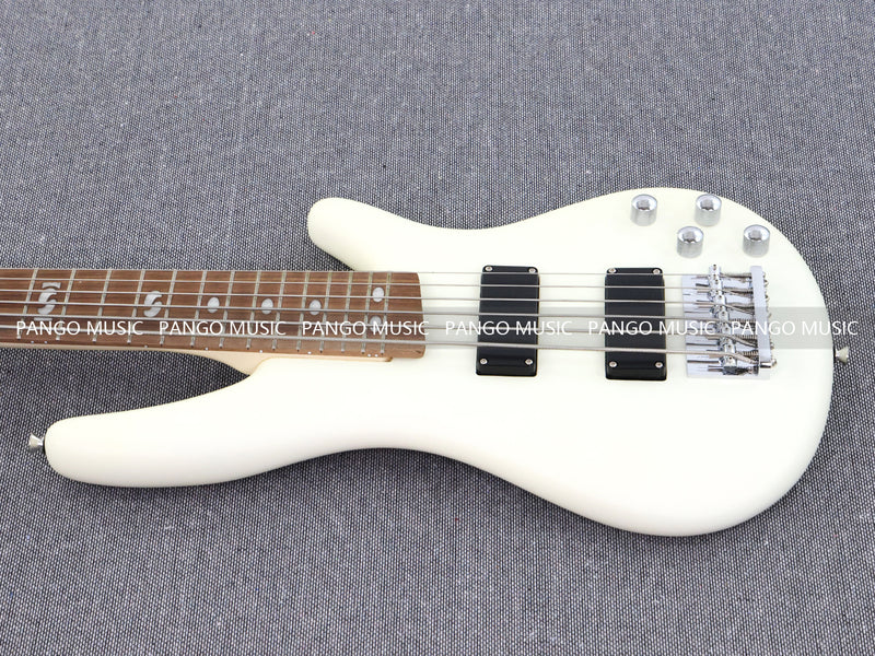 Pango Music 6 String Alder Body Electric Bass Guitar with Satin Ivory Finish (LEB-482)
