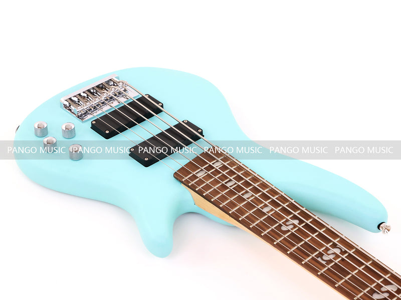 Pango Music 6 String Alder Body Electric Bass Guitar with Satin Mint Green Finish (LEB-481)