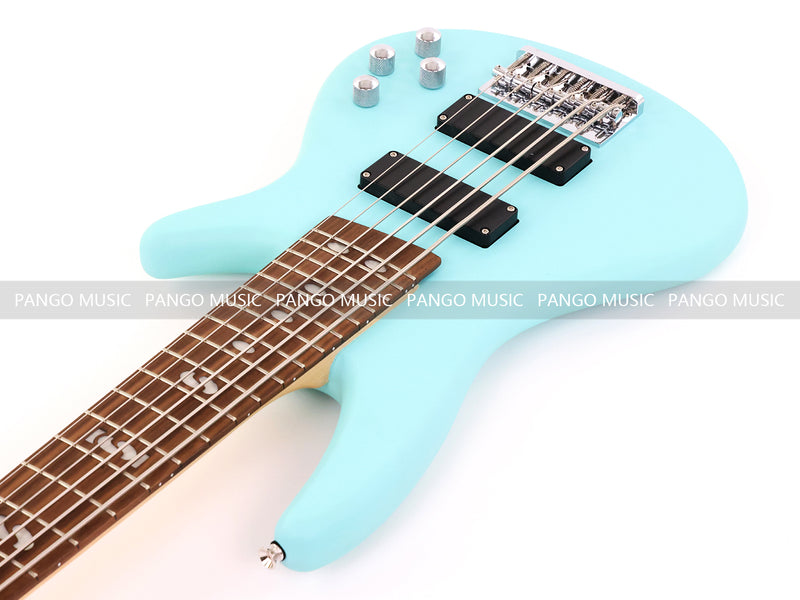 Pango Music 6 String Alder Body Electric Bass Guitar with Satin Mint Green Finish (LEB-481)
