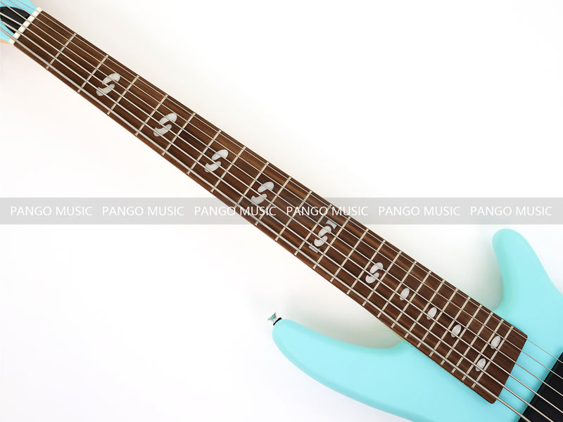 Pango Music 6 String Alder Body Electric Bass Guitar with Satin Mint Green Finish (LEB-481)