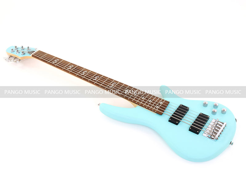 Pango Music 6 String Alder Body Electric Bass Guitar with Satin Mint Green Finish (LEB-481)