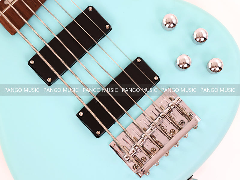Pango Music 6 String Alder Body Electric Bass Guitar with Satin Mint Green Finish (LEB-481)
