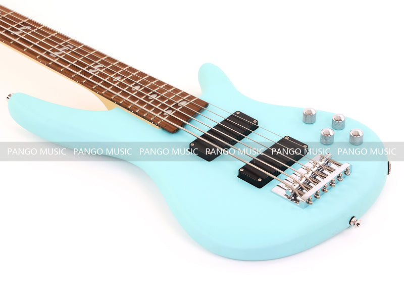 Pango Music 6 String Alder Body Electric Bass Guitar with Satin Mint Green Finish (LEB-481)