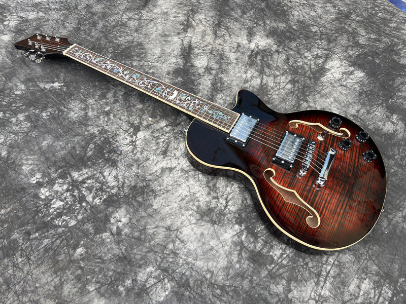 Pre-Sale Pango Music 6 String Semi-Hollow Body Electric Guitar (YMZ-230-6F, Fast Shipping, Tariff-free)