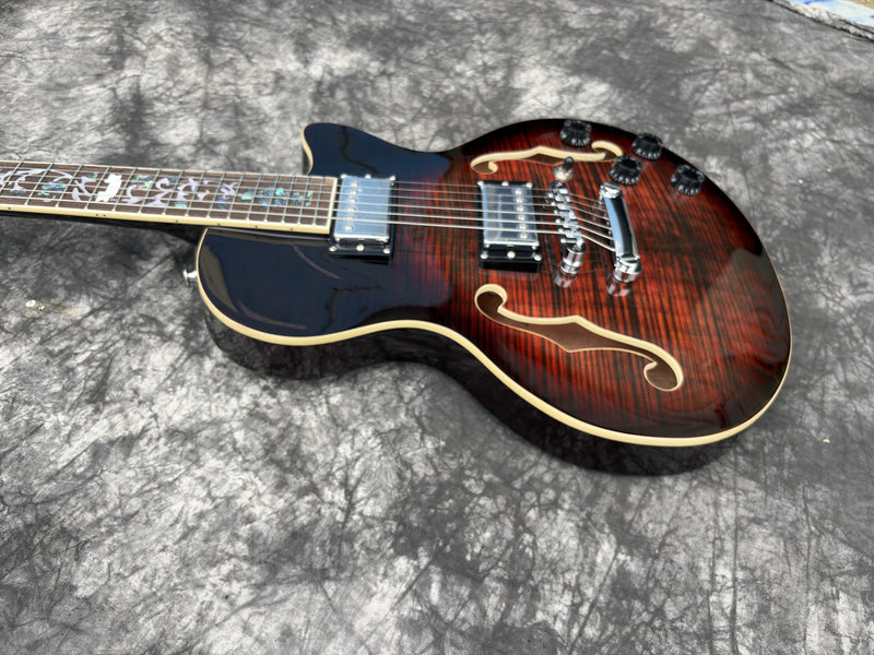 Pre-Sale Pango Music 6 String Semi-Hollow Body Electric Guitar (YMZ-230-6F, Fast Shipping, Tariff-free)