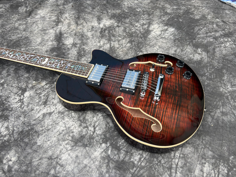 Pre-Sale Pango Music 6 String Semi-Hollow Body Electric Guitar (YMZ-230-6F, Fast Shipping, Tariff-free)