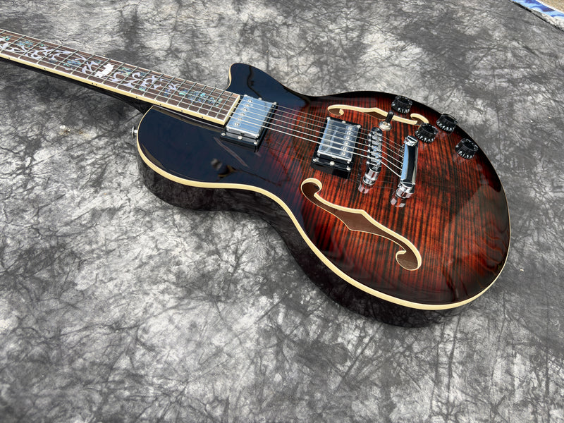 Pre-Sale Pango Music 6 String Semi-Hollow Body Electric Guitar (YMZ-230-6F, Fast Shipping, Tariff-free)