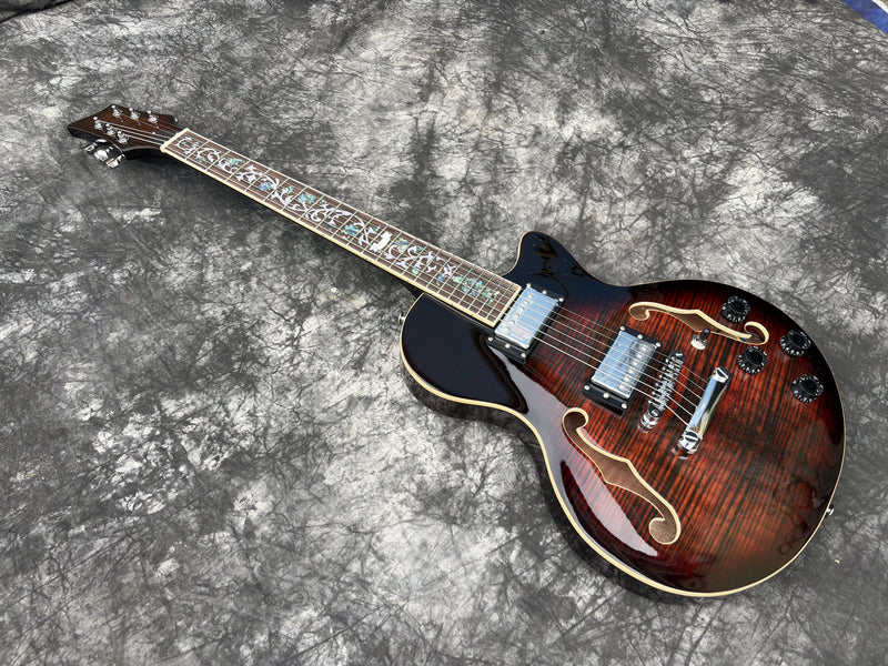 Pre-Sale Pango Music 6 String Semi-Hollow Body Electric Guitar (YMZ-230-6F, Fast Shipping, Tariff-free)