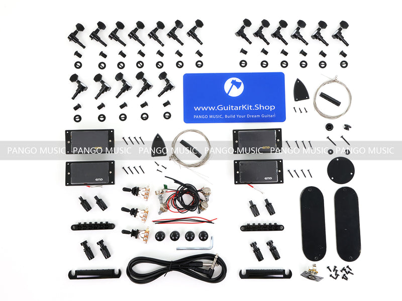 Pango Music Double Neck Explorer Style DIY Electric Guitar Kit (PJH-1992)