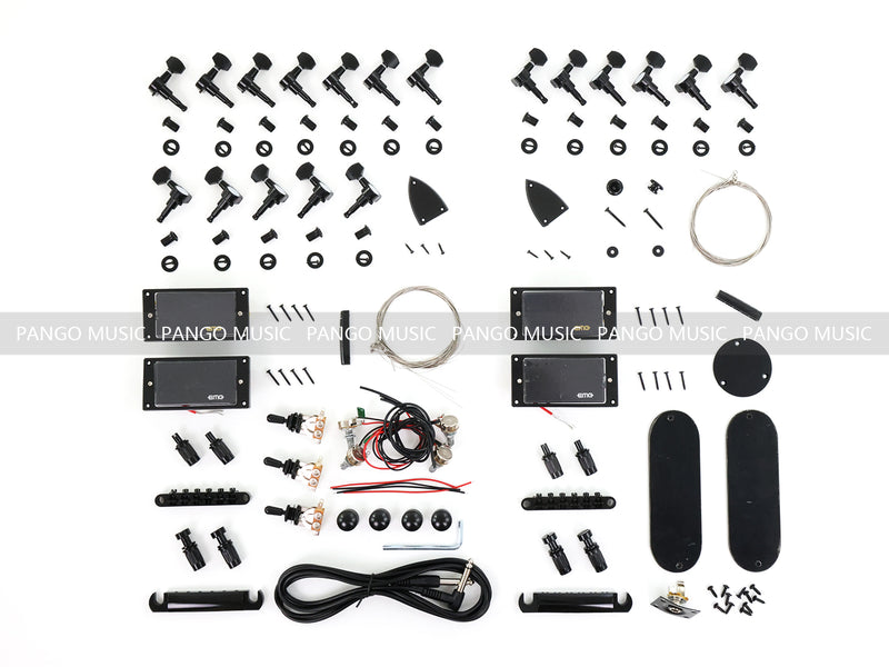Pango Music Double Neck Explorer Style DIY Electric Guitar Kit (PJH-1992)