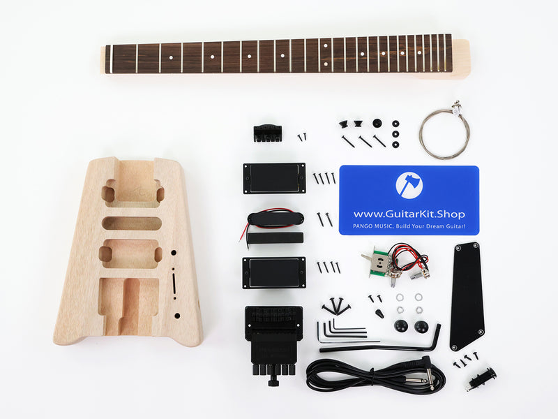 Pango Music Headless Electric Guitar Kit with Double Locking Tremolo (PWY-438)