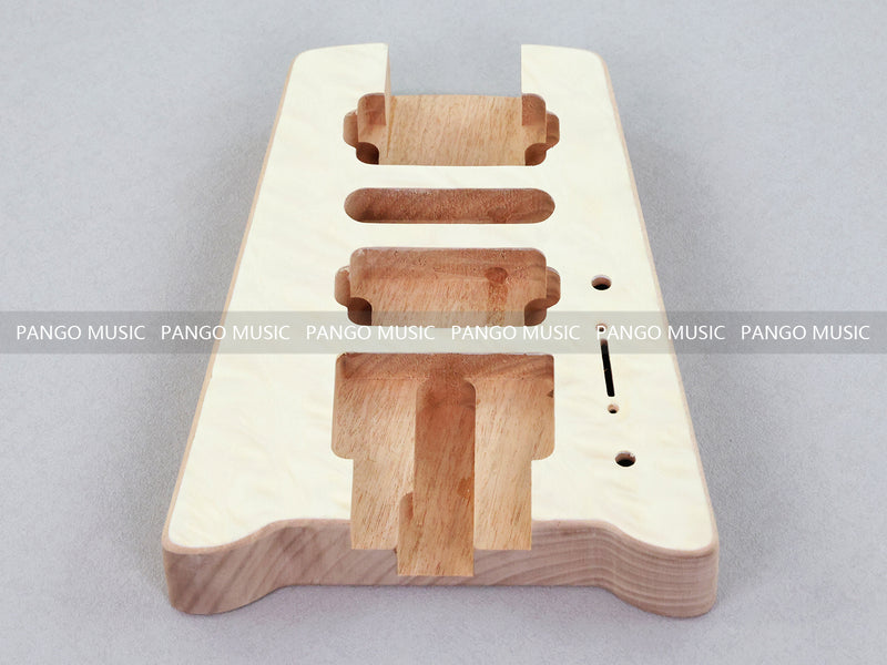 Pango Music Headless Electric Guitar Kit with Double Locking Tremolo & Quilted Maple Top (PWY-338)