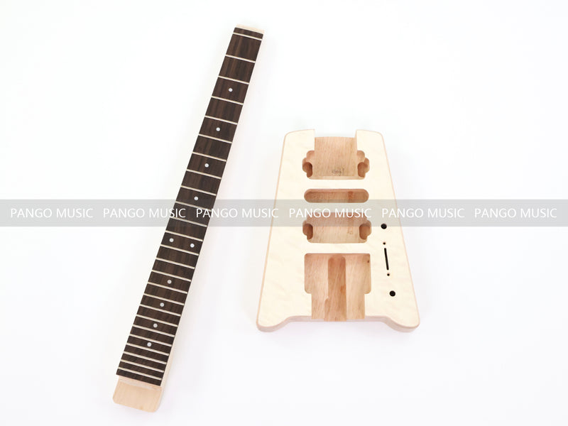 Pango Music Headless Electric Guitar Kit with Double Locking Tremolo & Quilted Maple Top (PWY-338)