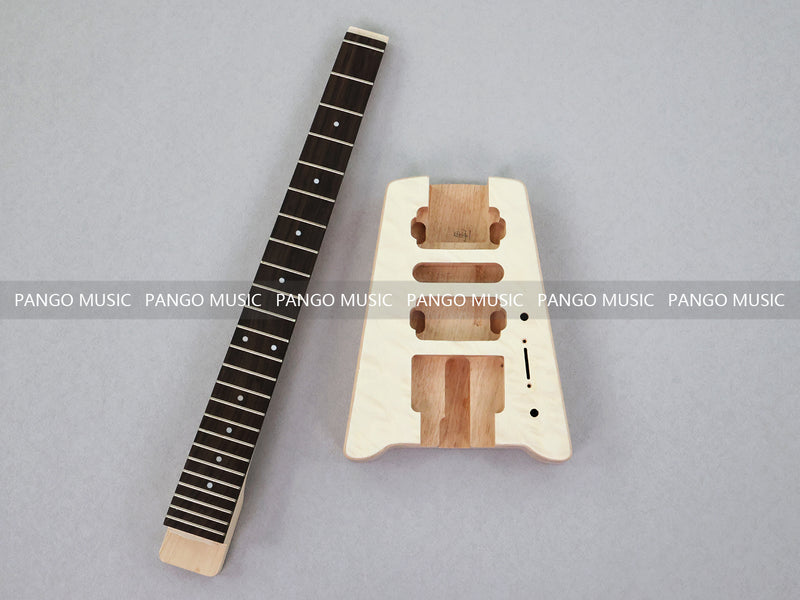 Pango Music Headless Electric Guitar Kit with Double Locking Tremolo & Quilted Maple Top (PWY-338)