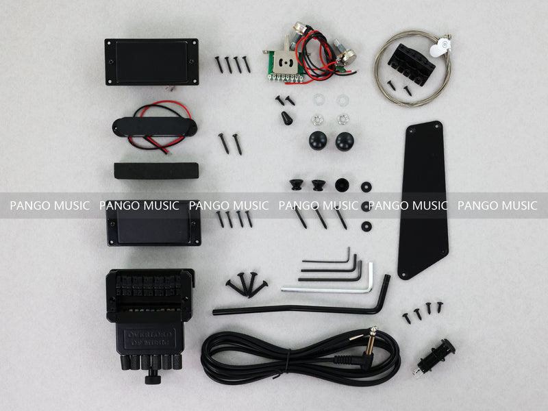 Pango Music Headless Electric Guitar Kit with Double Locking Tremolo & Quilted Maple Top (PWY-338)