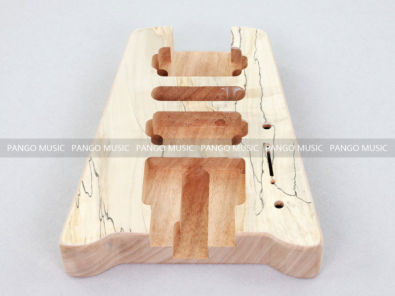 Pango Music Headless Electric Guitar Kit with Double Locking Tremolo & Spalted Maple Top (PWY-337)