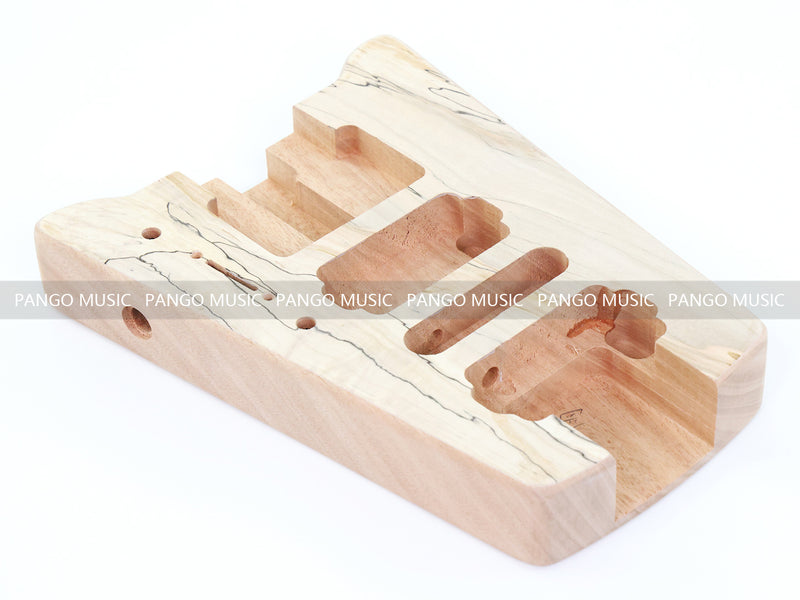 Pango Music Headless Electric Guitar Kit with Double Locking Tremolo & Spalted Maple Top (PWY-337)