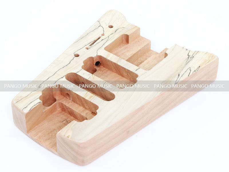 Pango Music Headless Electric Guitar Kit with Double Locking Tremolo & Spalted Maple Top (PWY-337)