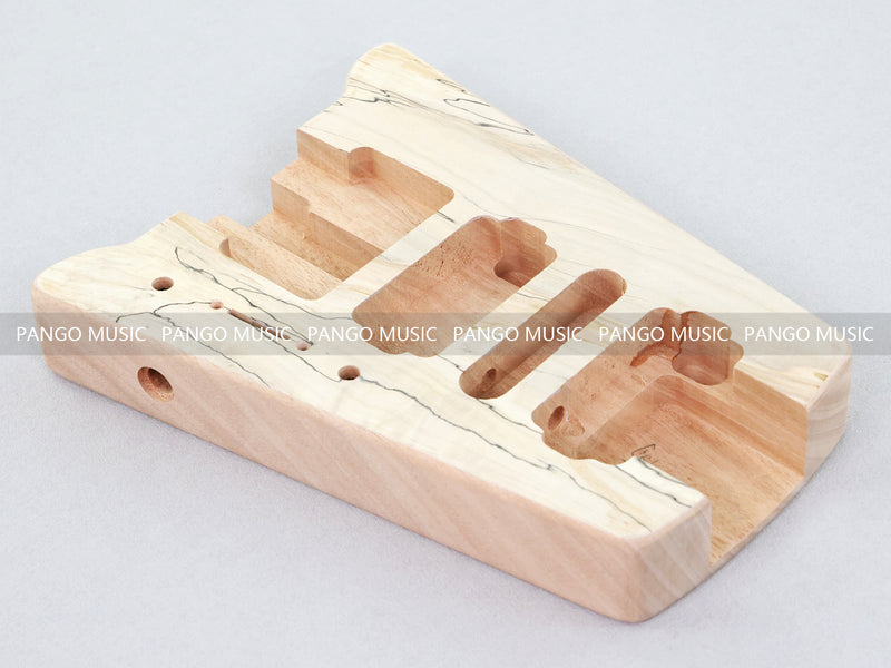 Pango Music Headless Electric Guitar Kit with Double Locking Tremolo & Spalted Maple Top (PWY-337)